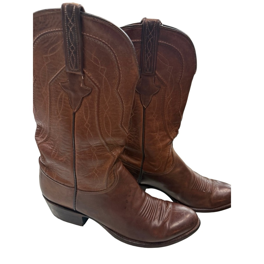 Lucchese L003564 Brown Leather Cowboy Boots 9.5 D USA Western